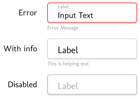 various states of input fields